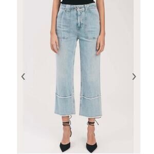 Derek Lam 10 Crosby Light Wash Zuri Cropped Wide Leg Pant Size 27